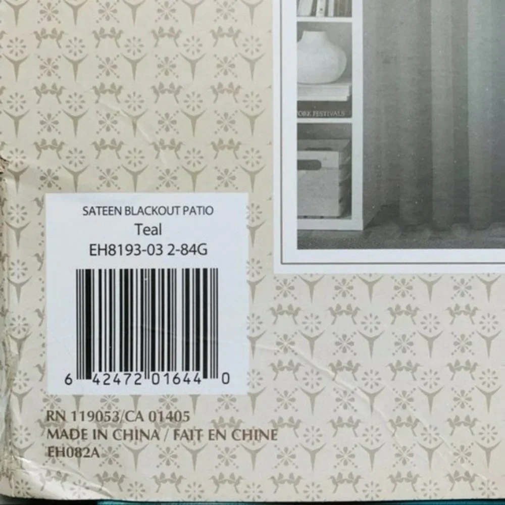 MERCURY ROW Teal Blue Magee Blackout Patio Curtain Panel 100 in x 84 in NEW NWT